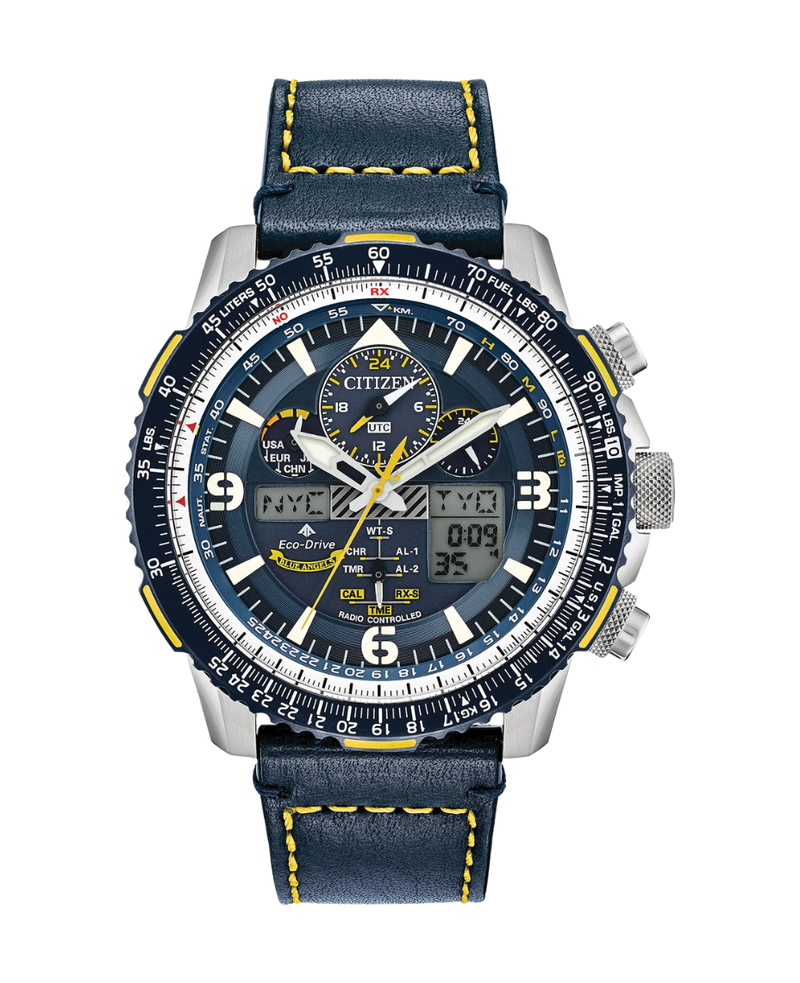 Citizen Blue Angels JY8078-01L reloj hombre acero azul cronógrafo aviación