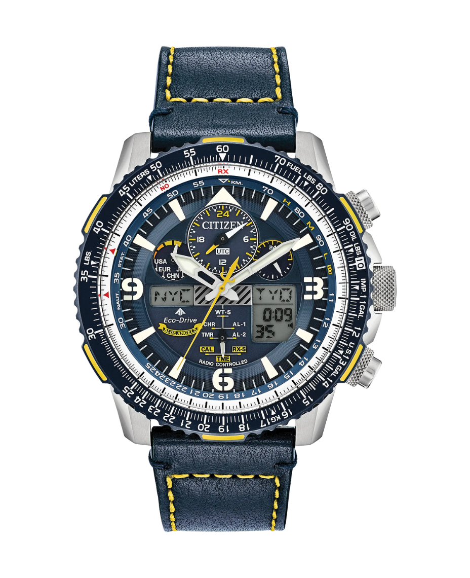 Citizen Blue Angels JY8078-01L reloj hombre acero azul cronógrafo aviación