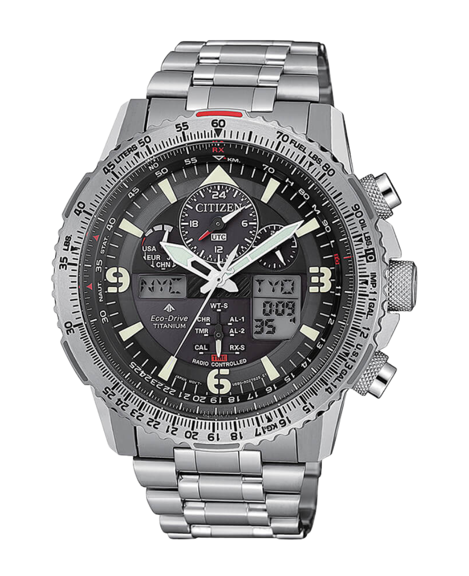 Citizen Super Titanium JY8100-80E reloj hombre titanio negro cronógrafo