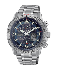 Citizen Super Titanium JY8100-80L reloj hombre Super Titanium azul cronógrafo Eco-Drive