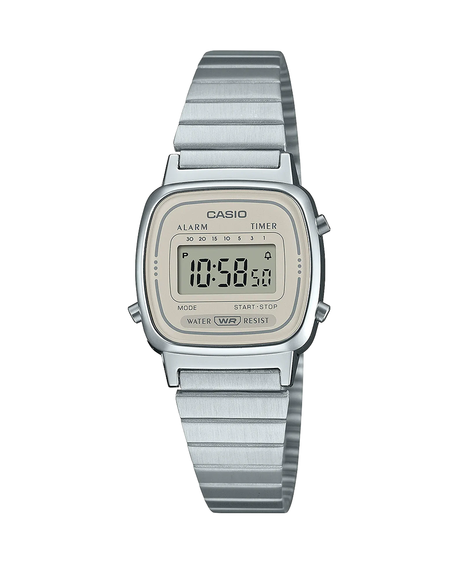 Casio Vintage LA670WEA-8AEF reloj mujer aleación metálica plateado retro años 80