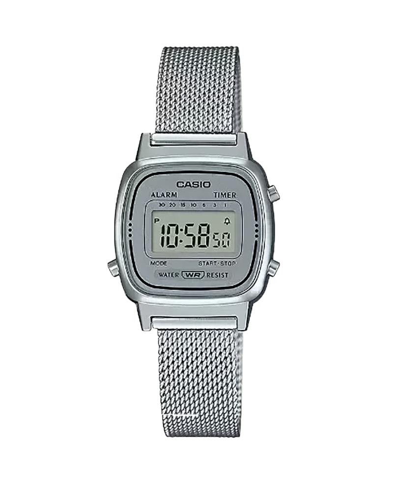 Casio Vintage LA670WEM-7EF reloj mujer resina plateado retro años 80