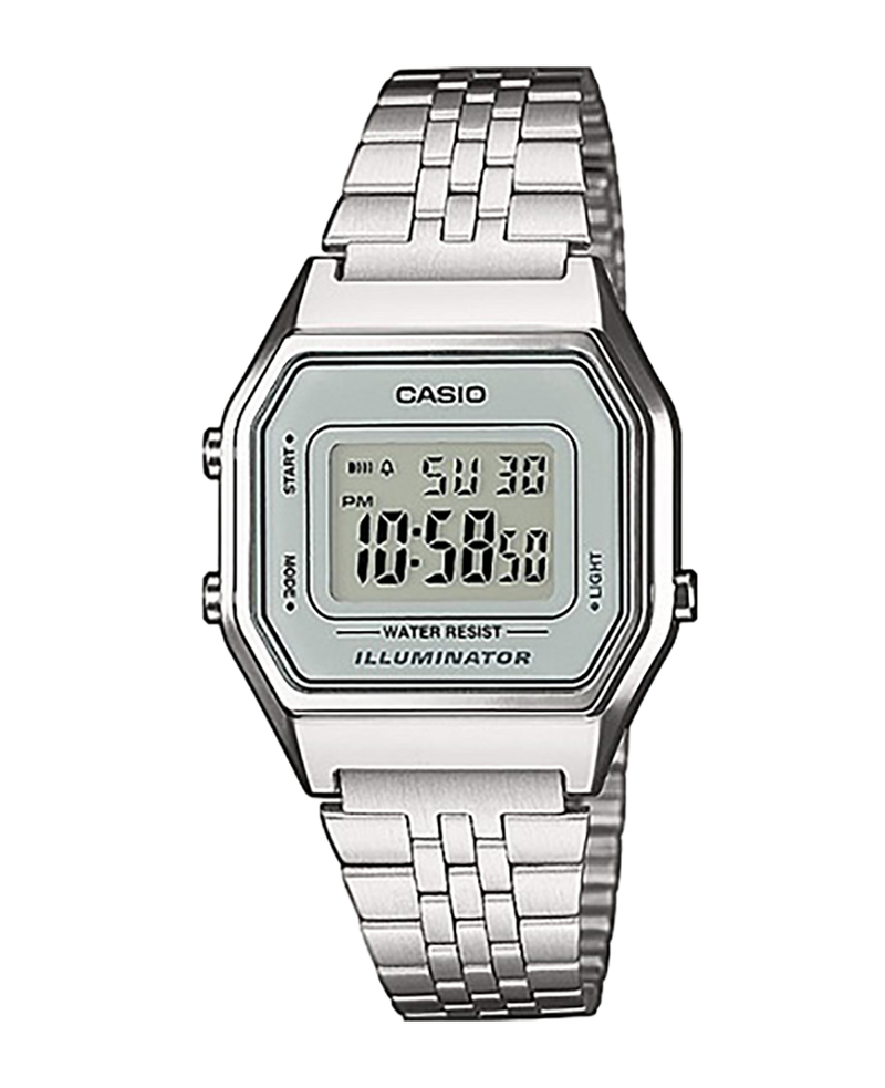 Casio Vintage LA680WEA-7EF reloj mujer resina plateado digital retro