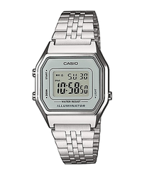 Casio Vintage LA680WEA-7EF reloj mujer resina plateado digital retro
