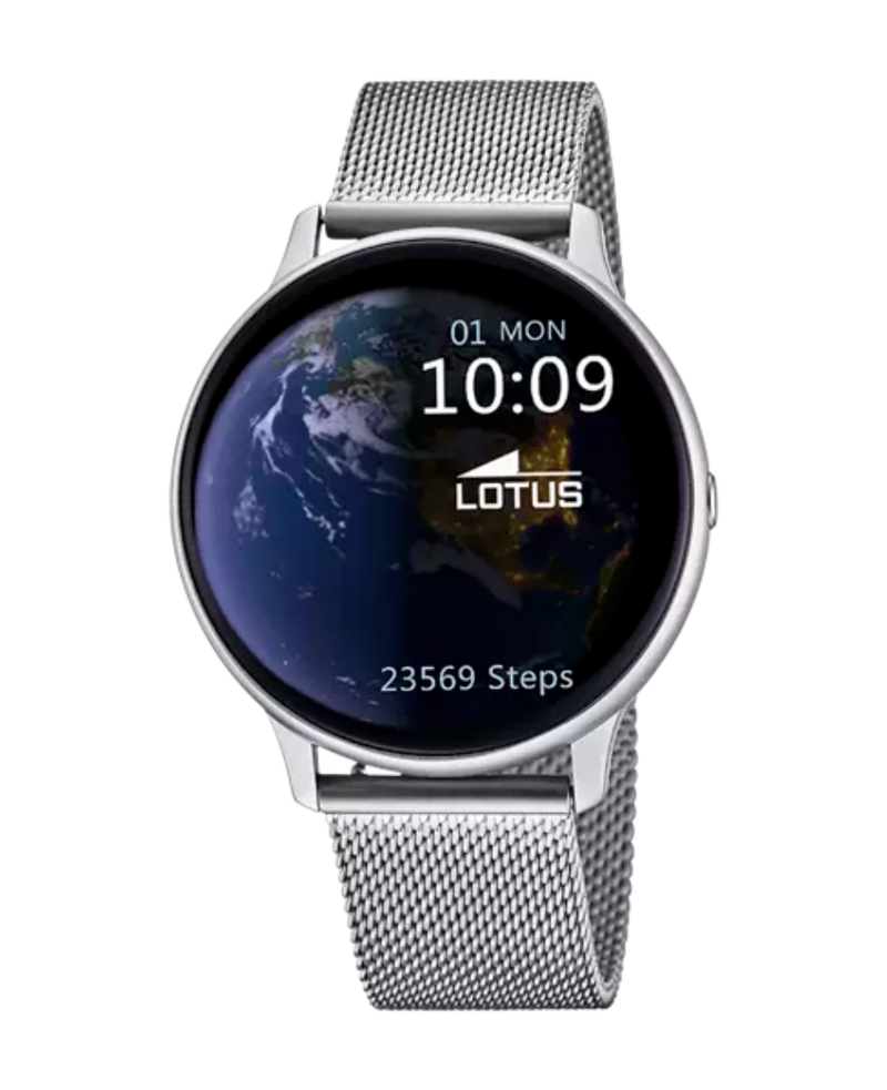 Lotus Smartwatch 50014/A reloj hombre aleación zinc esfera negra pulsera acero plateado