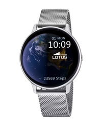 Lotus Smartwatch 50014/A reloj hombre aleación zinc esfera negra pulsera acero plateado
