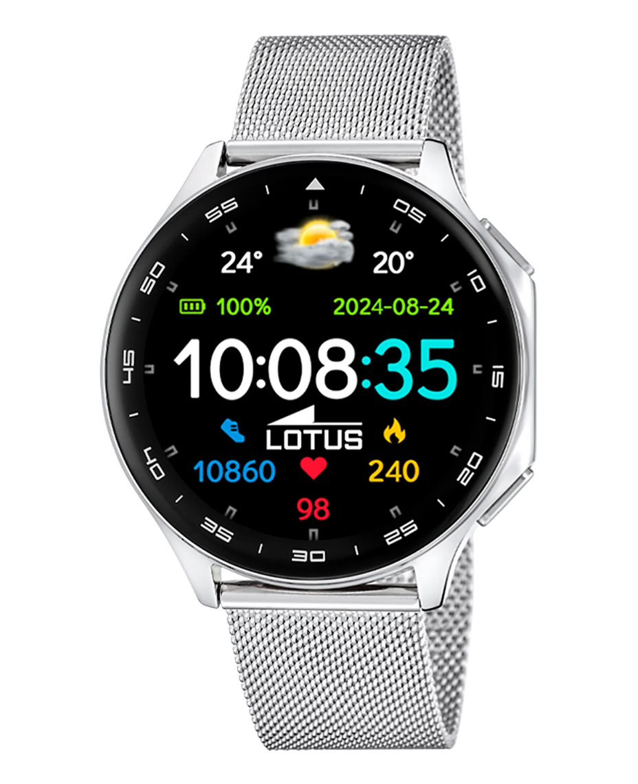 Lotus Smartwatch 50050/3 reloj hombre inteligente aleación zinc esfera negra pulsera acero plateado