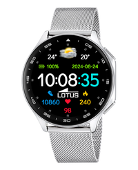 Lotus Smartwatch 50050/3 reloj hombre inteligente aleación zinc esfera negra pulsera acero plateado