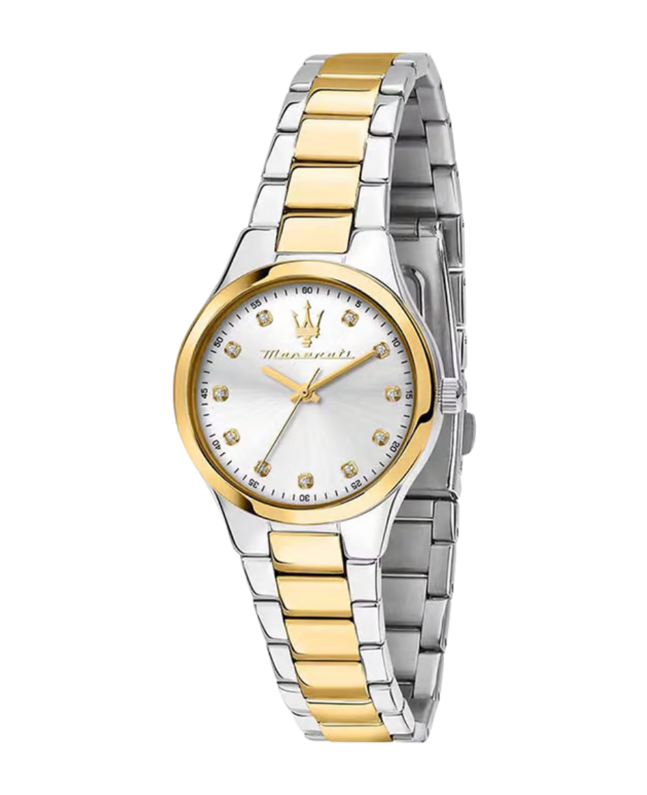 Maserati R8853151505 reloj mujer acero plateado y oro con esfera plateada
