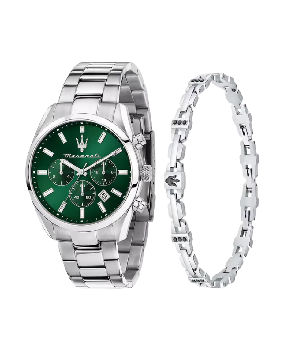Maserati R8853151017 reloj hombre acero esfera verde brazalete deportivo