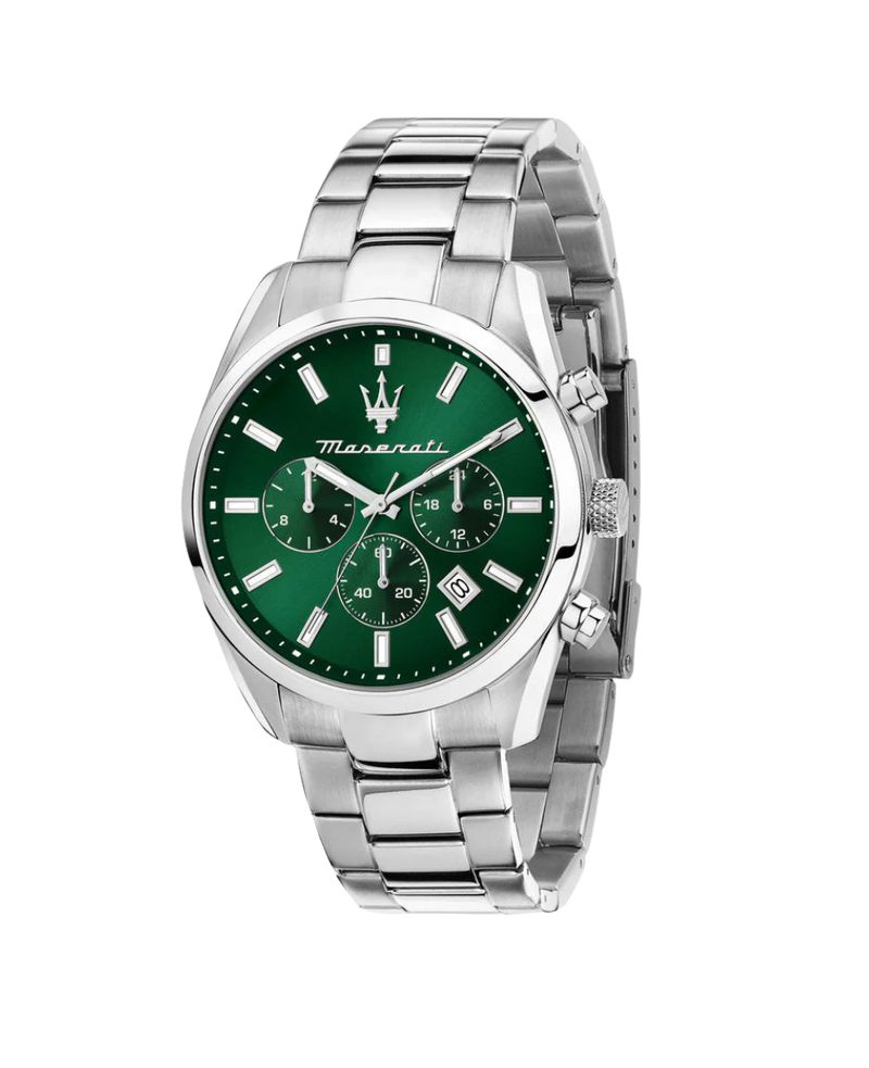 Maserati R8853151011 reloj hombre acero plata esfera verde multifunción 43mm