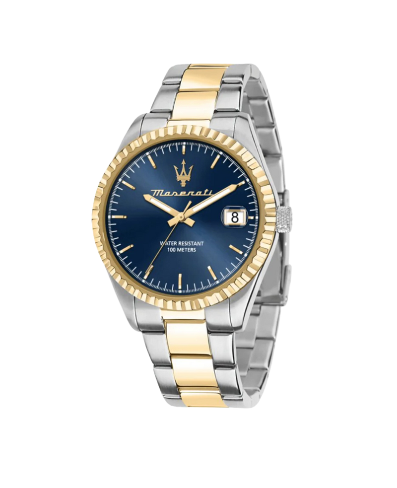 Maserati Competizione R8853100027 reloj hombre acero dorado esfera azul