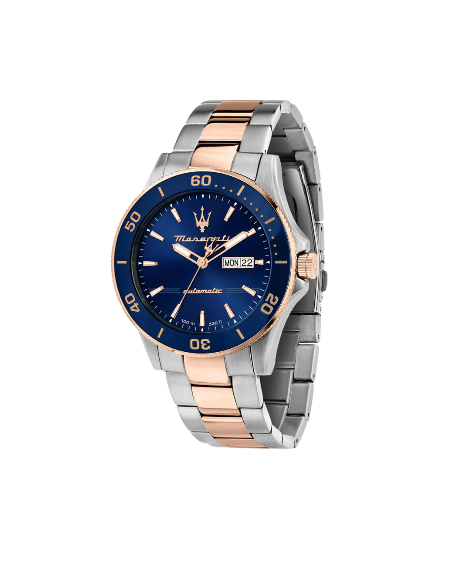 Maserati Competizione R8823100001 reloj hombre acero plata oro rosa esfera azul