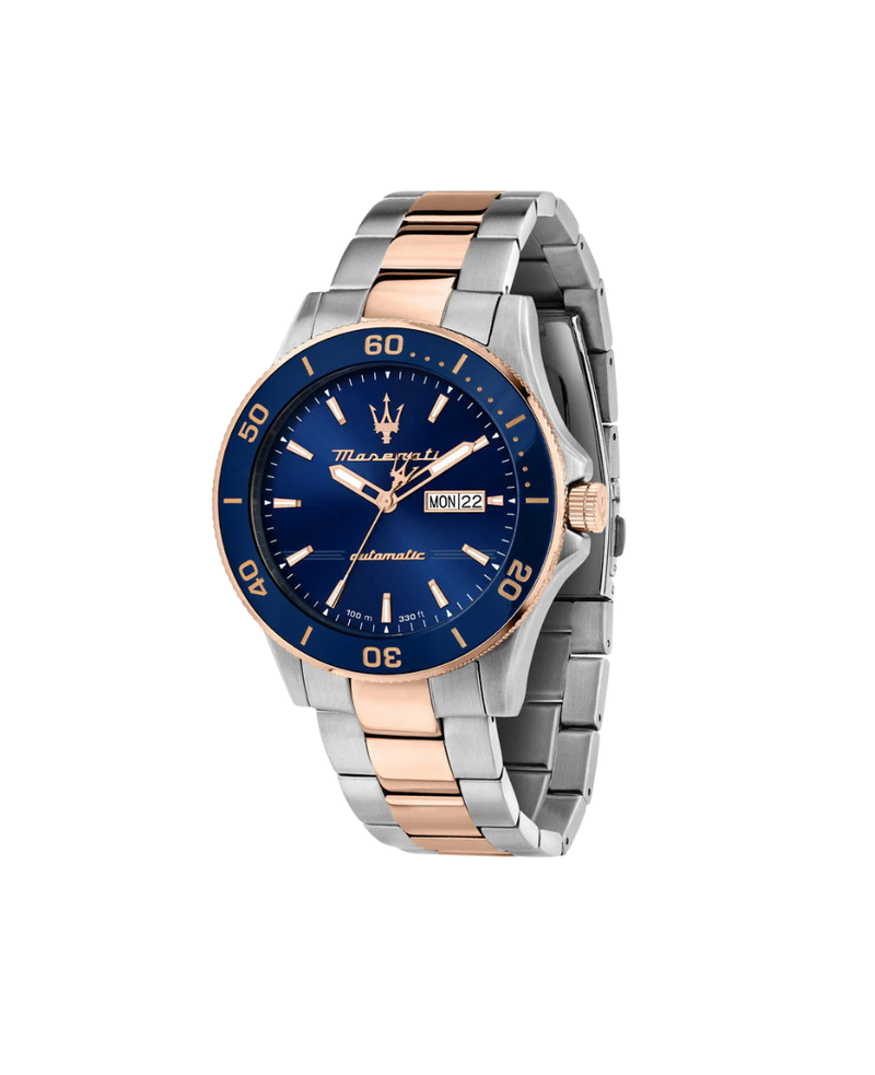 Maserati Competizione R8823100001 reloj hombre acero plata oro rosa esfera azul