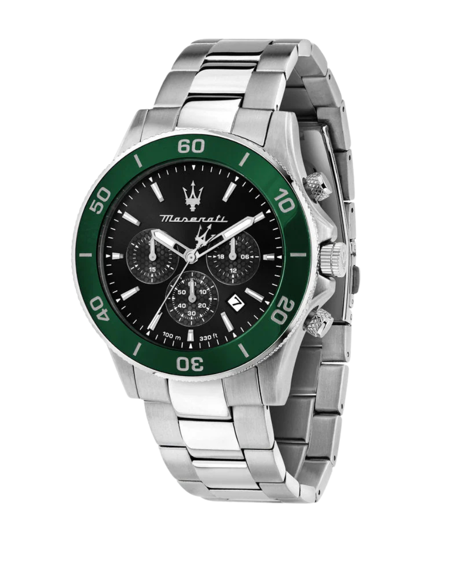 Maserati Competizione R8873600008 reloj hombre acero plata esfera negra cronógrafo
