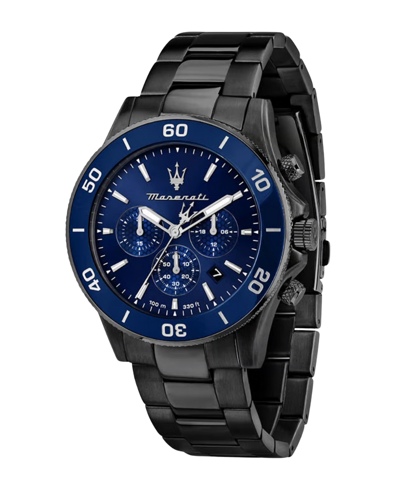 Maserati Competizione R8873600005 reloj hombre acero negro esfera azul cronógrafo