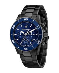 Maserati Competizione R8873600005 reloj hombre acero negro esfera azul cronógrafo