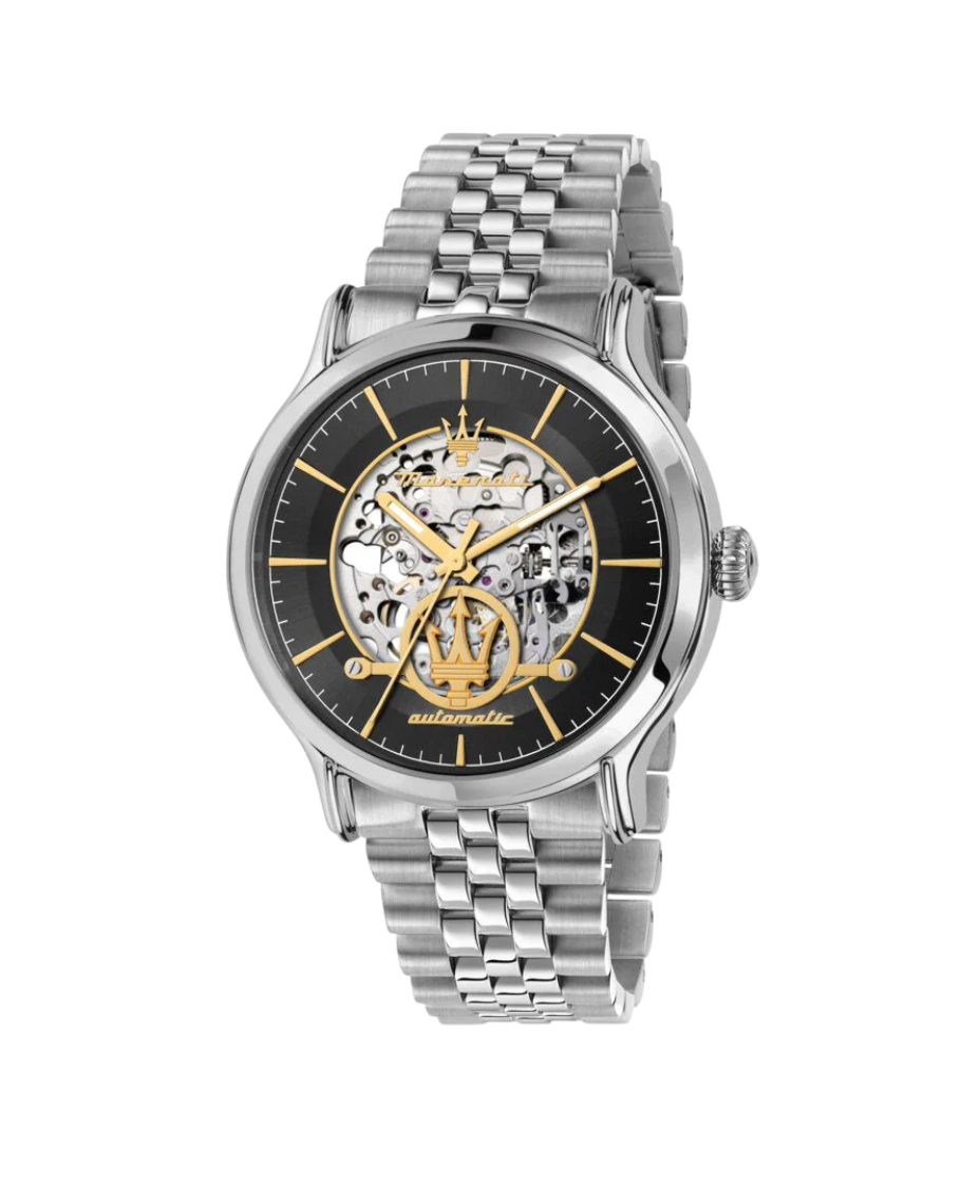 Maserati Epoca R8823118015 reloj hombre automático acero plata esfera gris