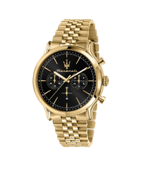 Maserati Epoca R8873618023 reloj hombre acero dorado esfera negra cronógrafo