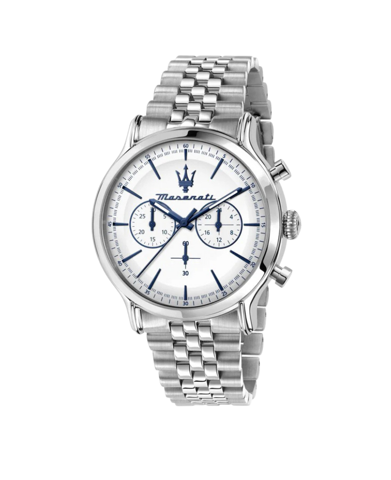 Maserati Epoca R8873618034 reloj hombre acero plata esfera blanca