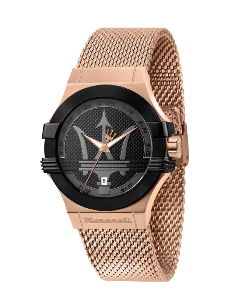 Maserati Potenza R8853108009 reloj hombre acero oro rosa esfera negra