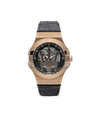 Maserati Potenza R8821108039 reloj hombre acero oro rosa esfera negra correa cuero