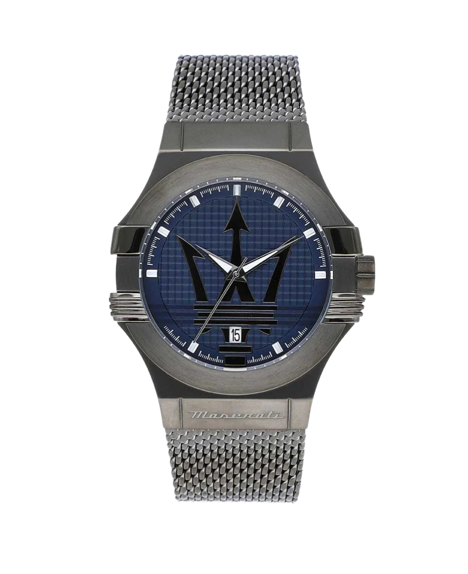 Maserati Potenza R8853108005 reloj hombre acero gun metal esfera azul