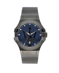 Maserati Potenza R8853108005 reloj hombre acero gun metal esfera azul