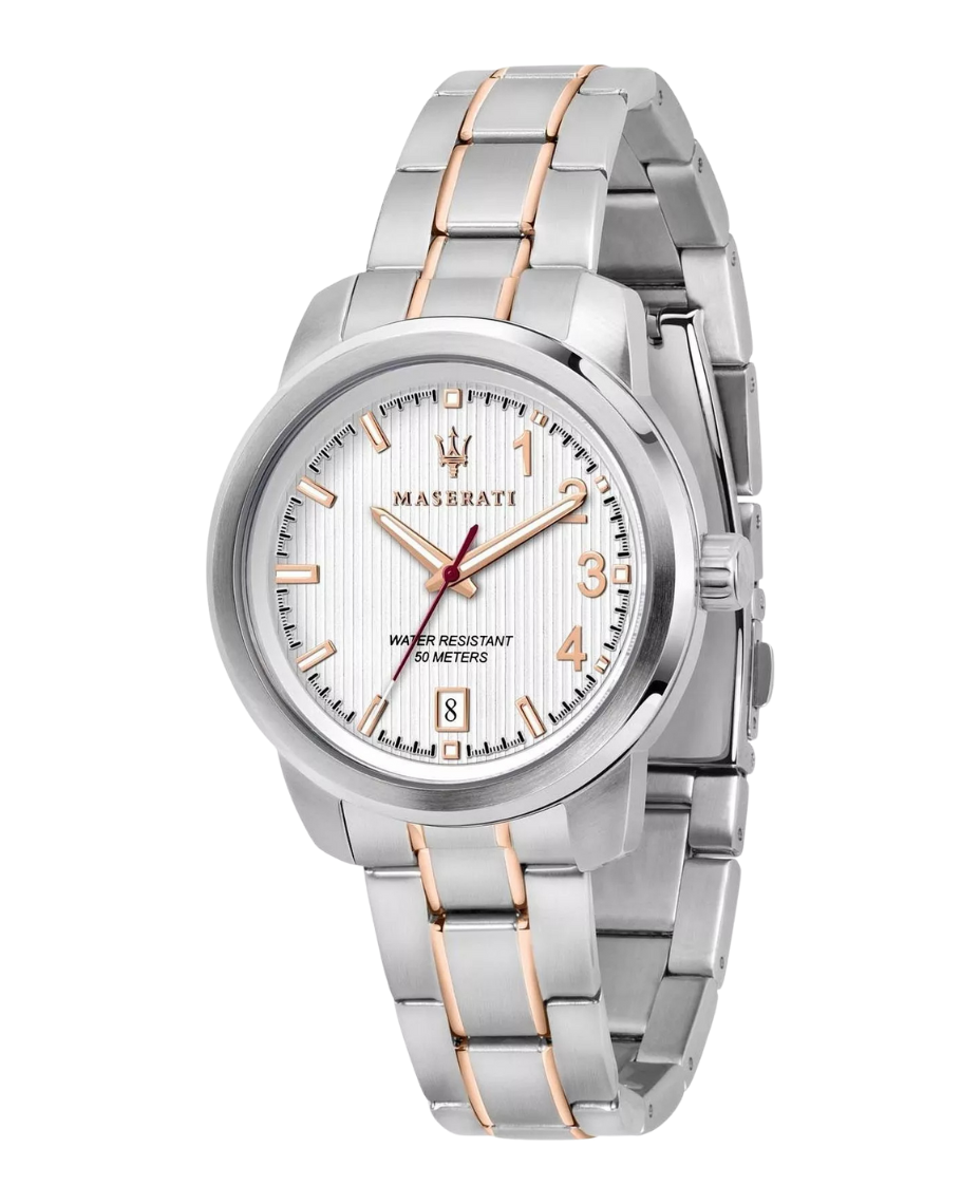 Maserati Royale R8853137504 reloj mujer acero y oro rosa esfera blanca