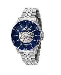 Maserati Sfida Automático R8823140011 reloj hombre acero plata esfera azul