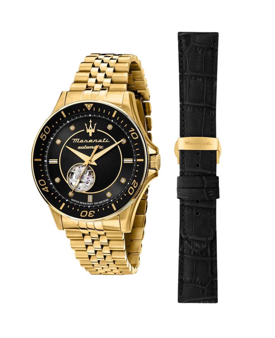 Maserati Sfida R8823140012 reloj hombre acero dorado negro