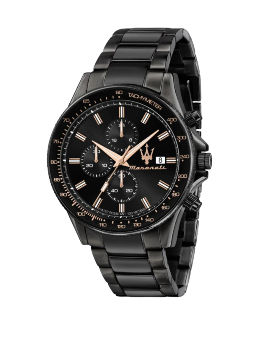 Maserati Sfida R8873640011 reloj hombre acero negro cronógrafo 44mm