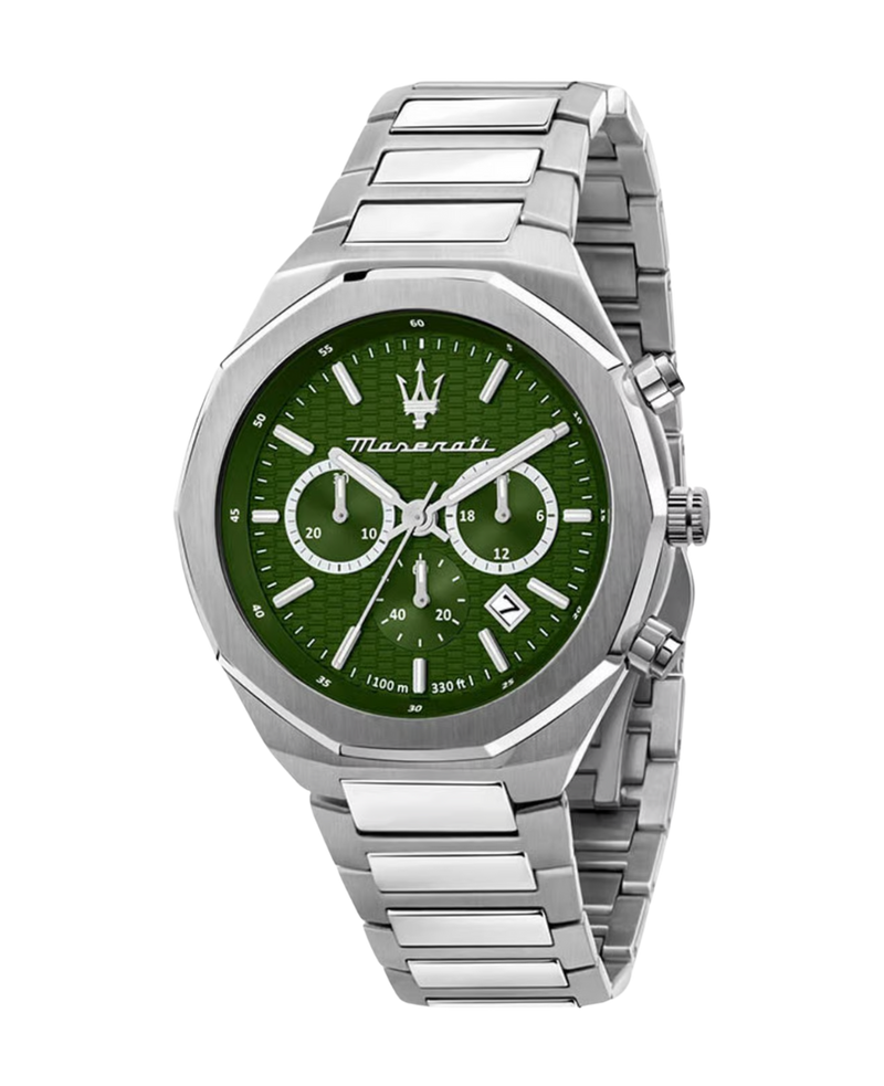 Maserati Stile R8873642011 reloj hombre acero plateado esfera verde 45mm