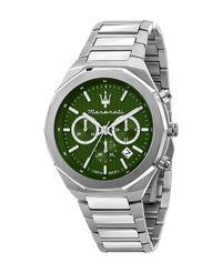 Maserati Stile R8873642011 reloj hombre acero plateado esfera verde 45mm