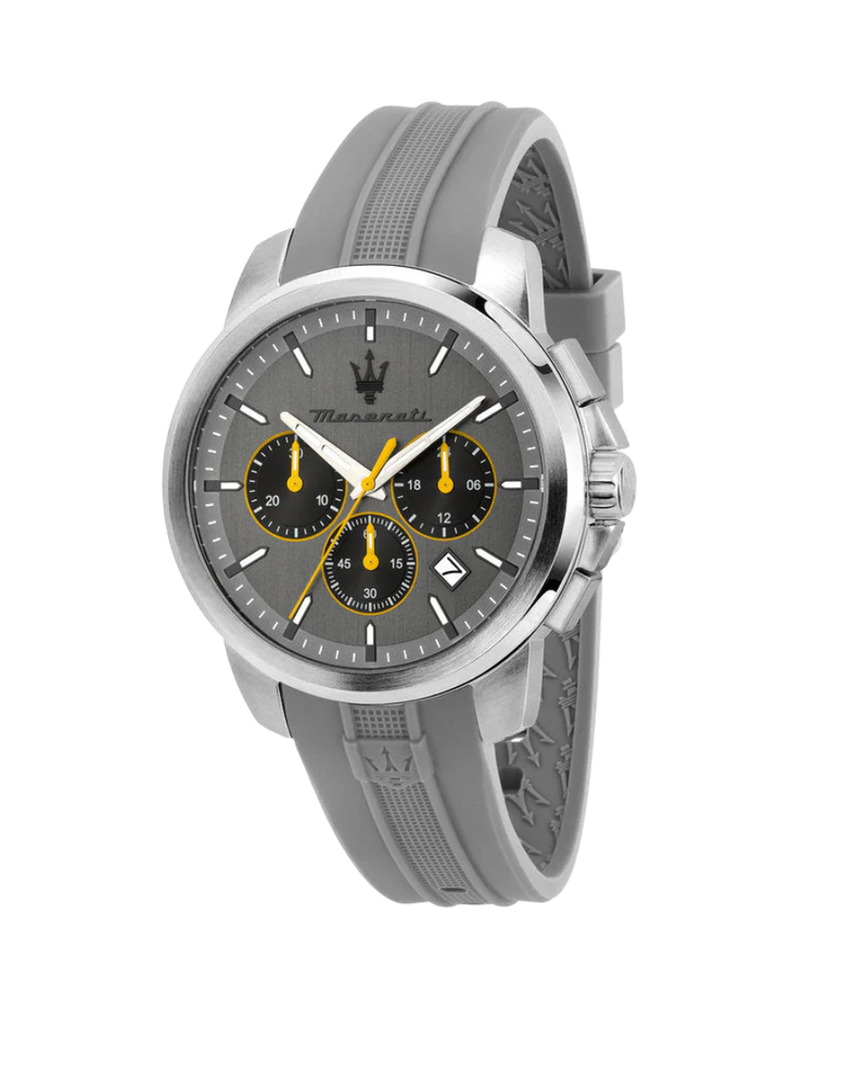 Maserati Successo R8871621043 reloj hombre acero plata esfera gris correa silicona