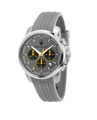 Maserati Successo R8871621043 reloj hombre acero plata esfera gris correa silicona