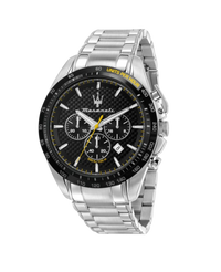 Maserati Traguardo R8873612042 reloj hombre acero plateado esfera negra cronógrafo