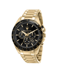 Maserati Traguardo R8873612041 reloj hombre acero dorado esfera negra cronógrafo