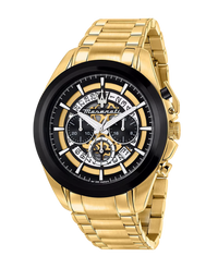 Maserati Traguardo R8873612058 reloj hombre acero negro dorado cronógrafo