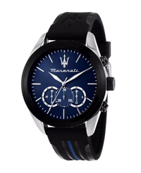 Maserati Traguardo R8871612044 reloj hombre acero cronógrafo esfera azul correa poliuretano