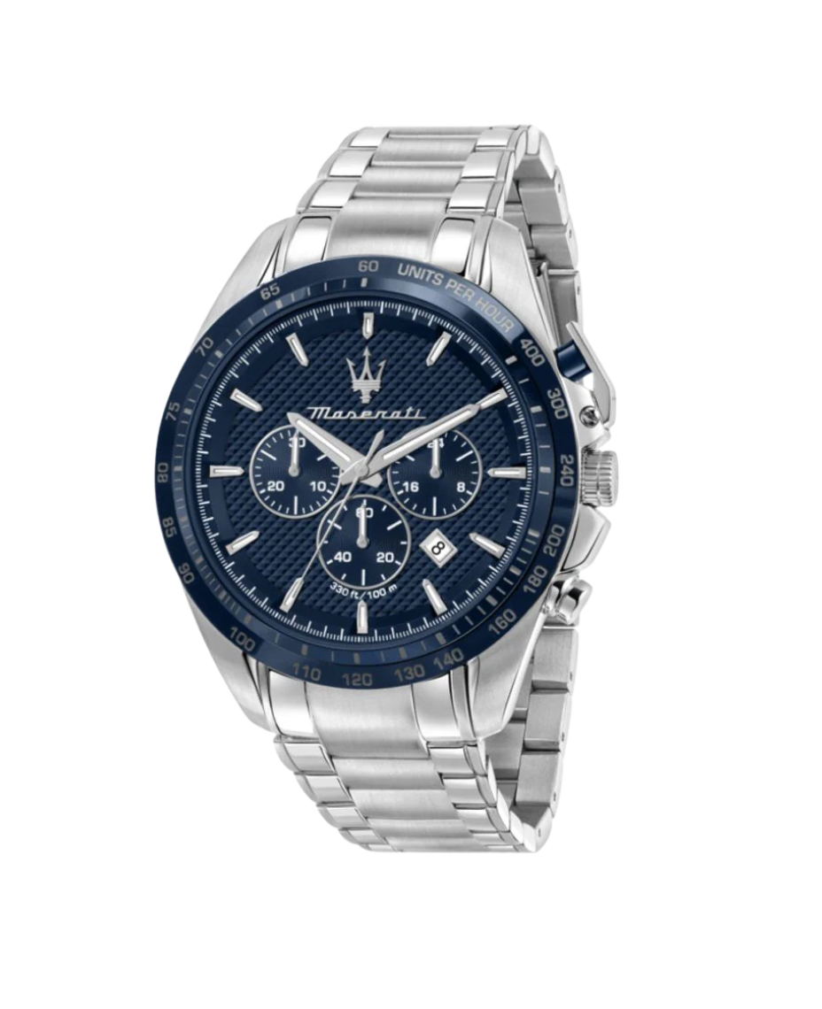 Maserati Traguardo R8873612043 reloj hombre acero esfera azul cronógrafo