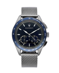 Maserati Traguardo R8873612009 reloj hombre acero gun metal esfera azul cronógrafo