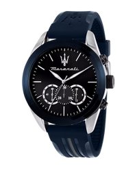 Maserati Traguardo R8871612046 reloj hombre acero gris brazalete azul cronógrafo