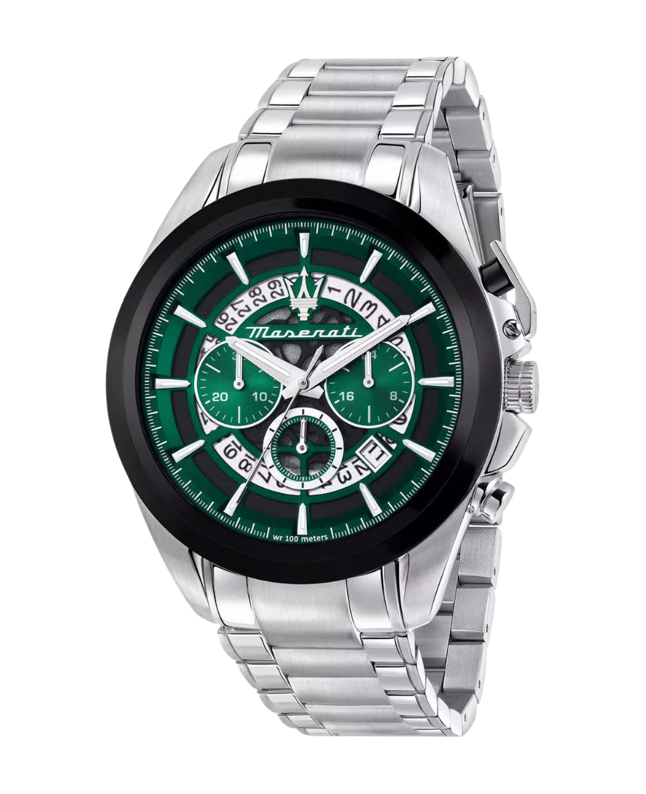 Maserati Traguardo R8873612060 reloj hombre acero cronógrafo esfera verde