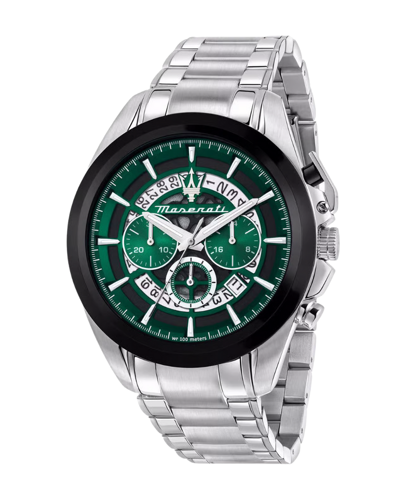 Maserati Traguardo R8873612060 reloj hombre acero cronógrafo esfera verde