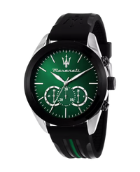 Maserati Traguardo R8871612043 reloj hombre acero verde cronógrafo correa negra