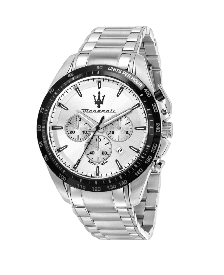 Maserati Traguardo R8873612049 reloj hombre acero plata cronógrafo italiano
