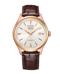 Citizen Eco-Drive NH8393-05A reloj hombre acero chapado oro esfera blanca