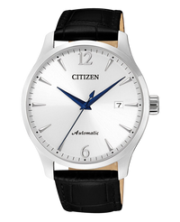 Citizen Eco-Drive NJ0110-18A reloj hombre acero blanco correa piel tecnología solar