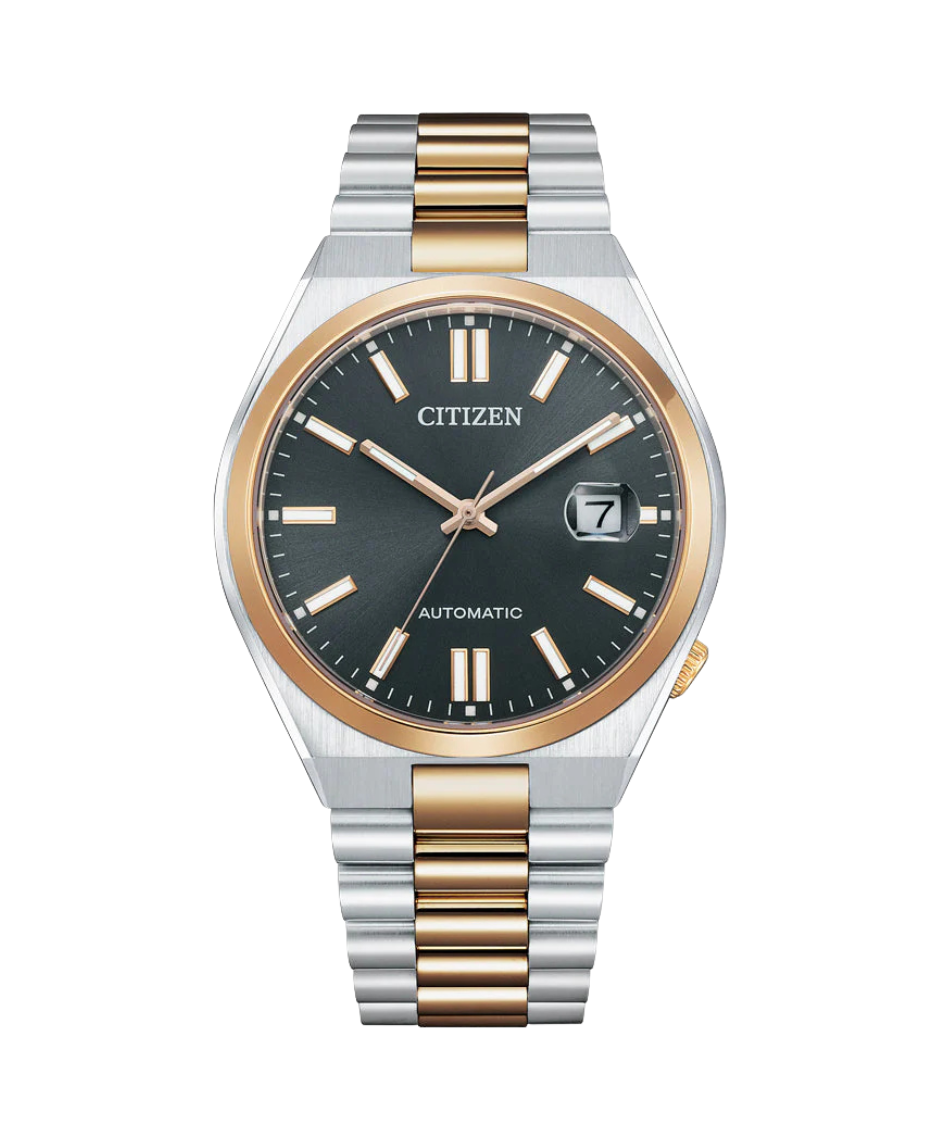 Citizen Eco-Drive NJ0154-80H reloj unisex acero oro rosa esfera gris